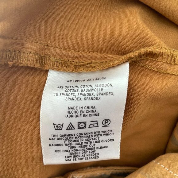 Anthropologie Chino Wide-Leg Crop Pants • Camel Brown • Size 12 - Picture 6 of 6